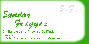 sandor frigyes business card